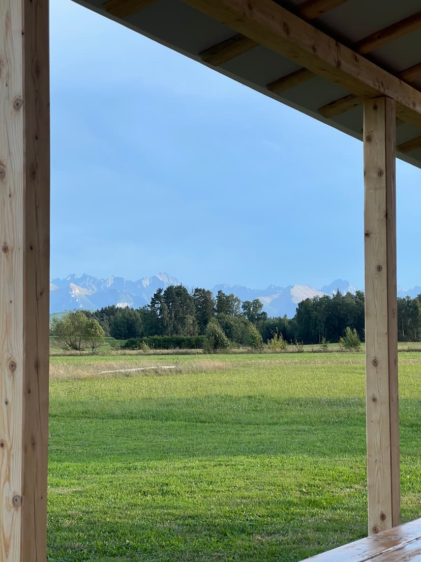 Taras Szopki Smaków z widokiem na Tatry